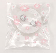 Hello Kitty Face Metallic Earrings for Pierced Ears