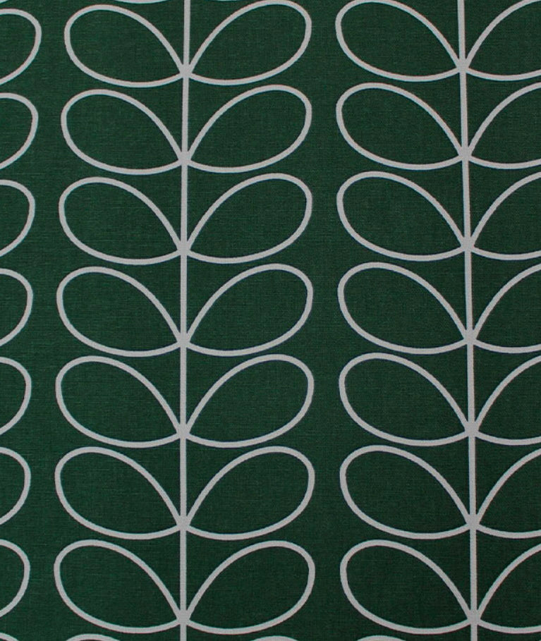 Orla Kiely Large Linear Stem  Cushion & Cover - Dark Green Evergreen