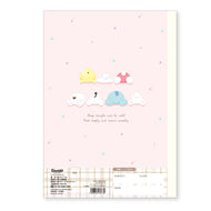Sanrio Mixed Characters Exercise Notebook  (Grid Lined) - Pink 'Sleepy Time'