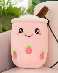 Boba Bubble Tea Plush  Strawberry Pink - Small