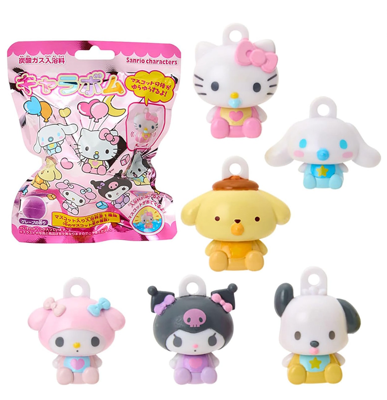 Sanrio characters surprise bath bomb with wobbling baby mascot