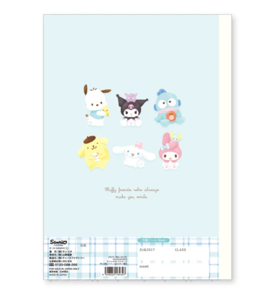 Sanrio Mixed Characters Exercise Notebook  (Grid Lined) - Fluffy Friends