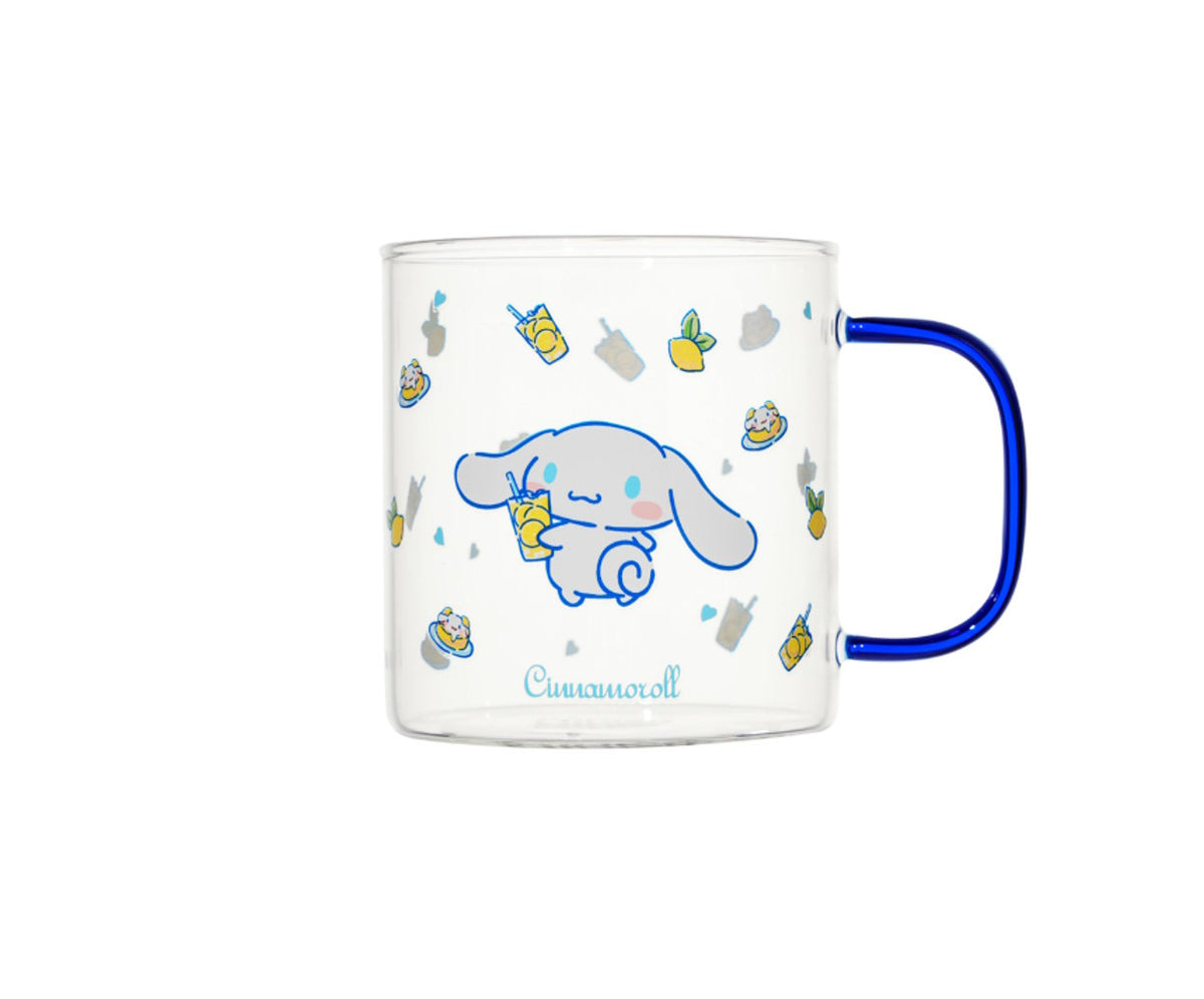Cinnamoroll clear glass mug with coloured handle, 420ml