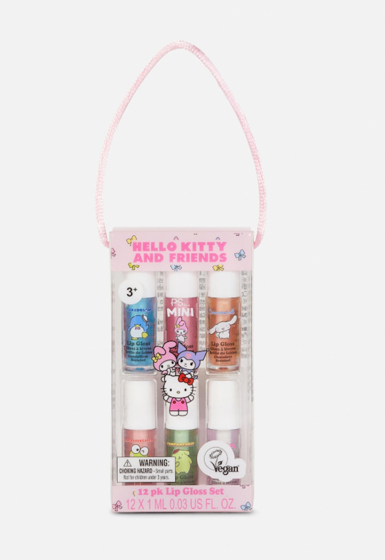 Hello Kitty and Friends 12 pack mini lip gloss set in carry case