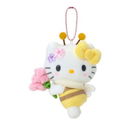 Hello Kitty Bee Mascot Plush Keychain Sanrio Flower Loving Bee