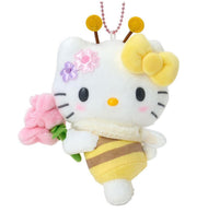 Hello Kitty Bee Mascot Plush Keychain Sanrio Flower Loving Bee