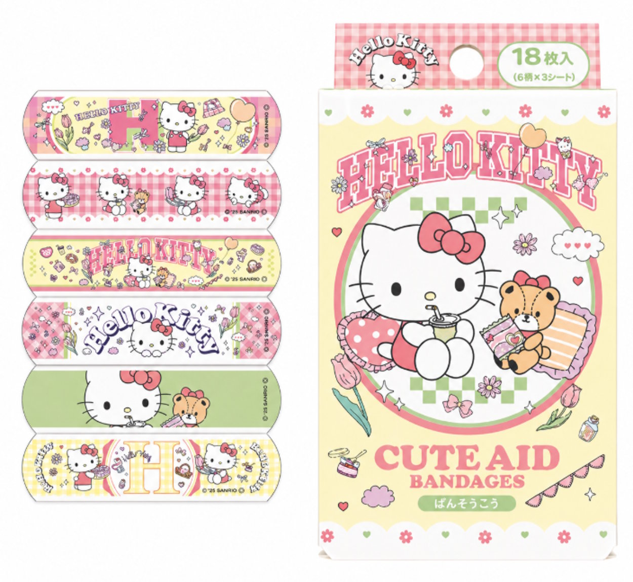 Hello Kitty Cute Aid Adhesive Plasters – 18 Pack