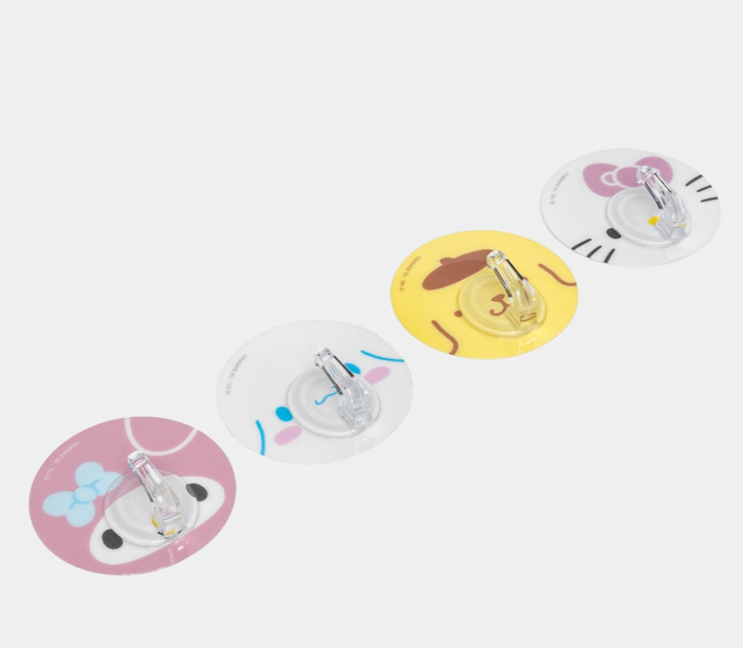Sanrio Face Wall Hooks Set Hello Kitty My Melody Cinnamoroll Pompompurin