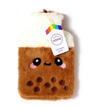 Bubble Tea Hot Water Bottle with Plush Cover