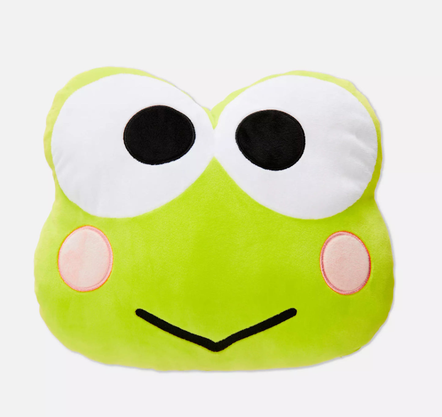 Keroppi frog plush face cushion super soft – front view