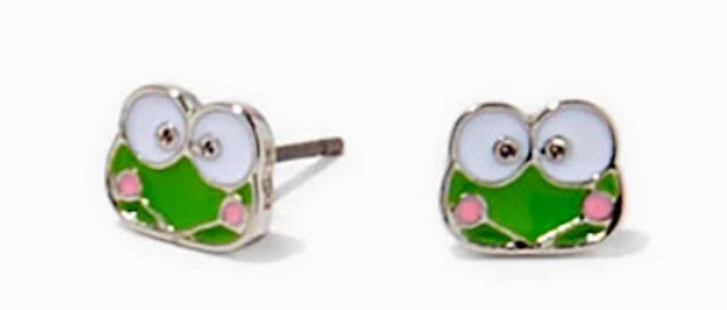 Kerropi Frog Metallic Earrings for Pierced Ears
