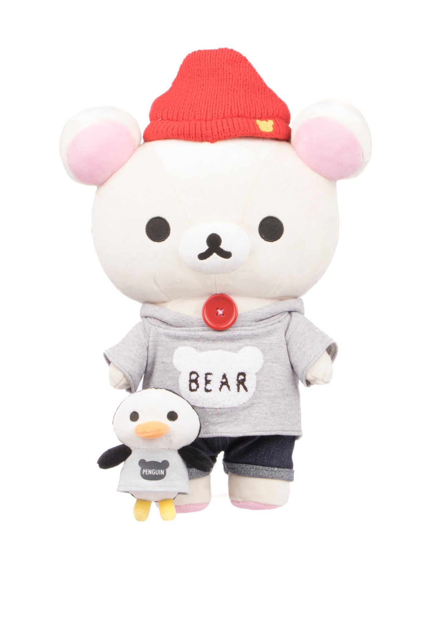 Large Korilakkuma San-X Original  Plush - Hoody & Red Beanie