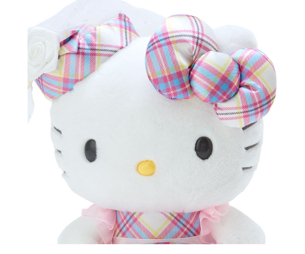 Sanrio Hello Kitty Pink Tartan Plush Soft Toy 50th Anniversary