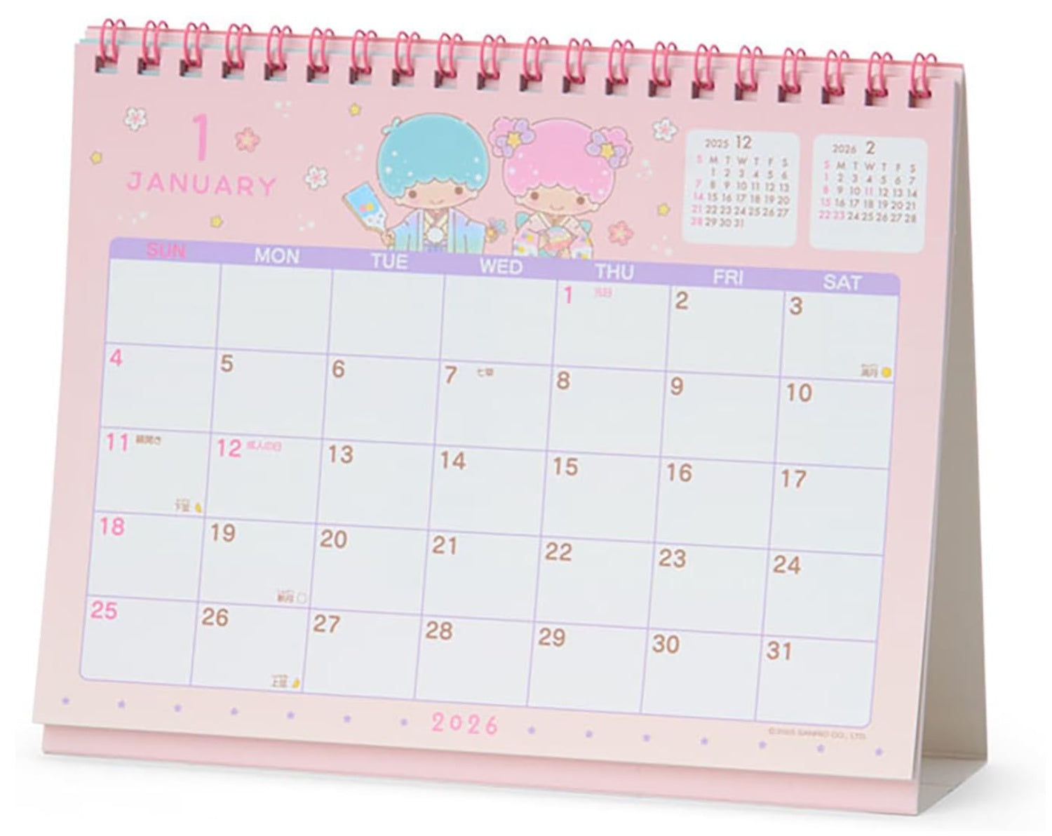 Little Twin Stars Desk Calendar 2026