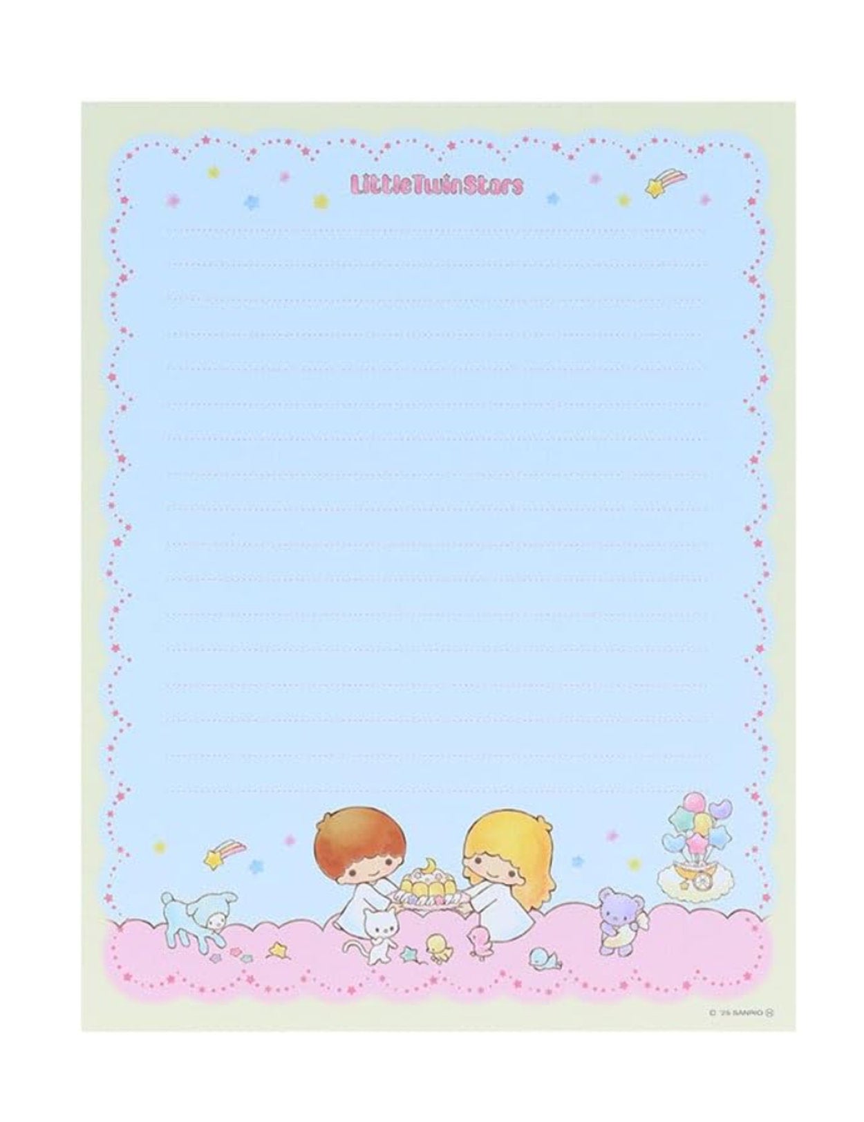 Little Twin Stars Letter Set Sanrio Kiki Lala Writing Paper Envelope Set
