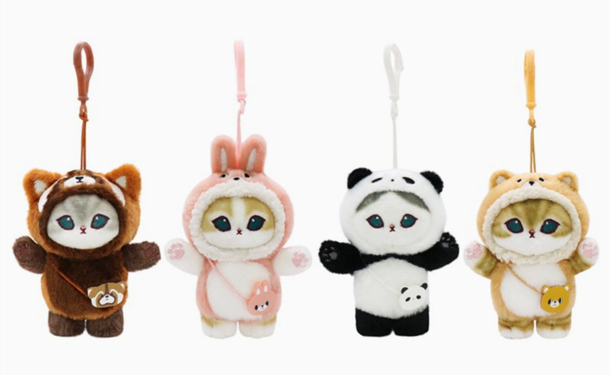 Mofusand cat plush keychains red panda rabbit panda and bear