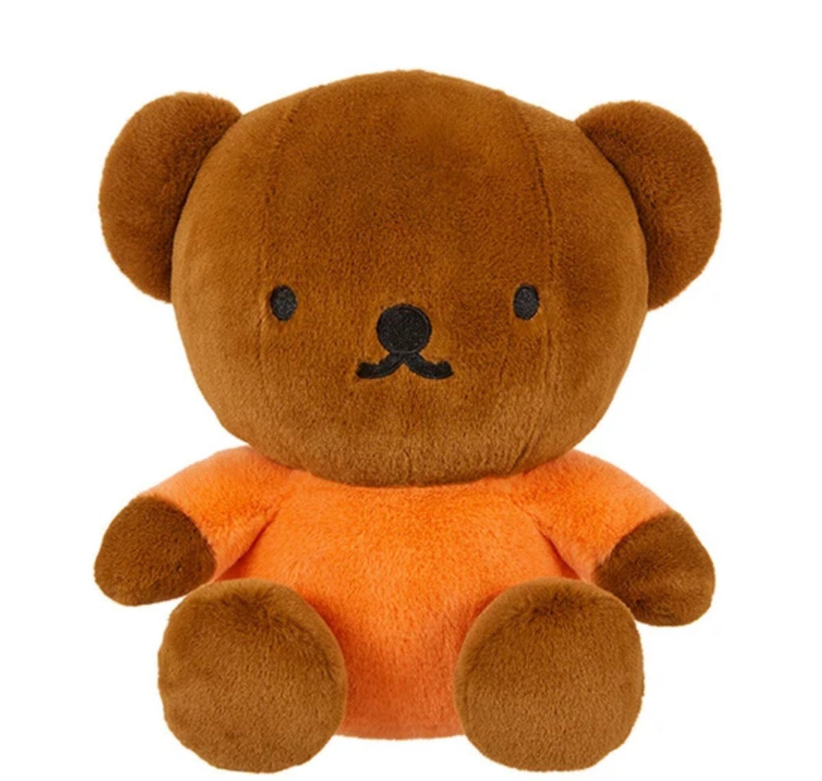 Miffy Boris fluffy brown bear plush toy with soft textured fur and embroidered facial features