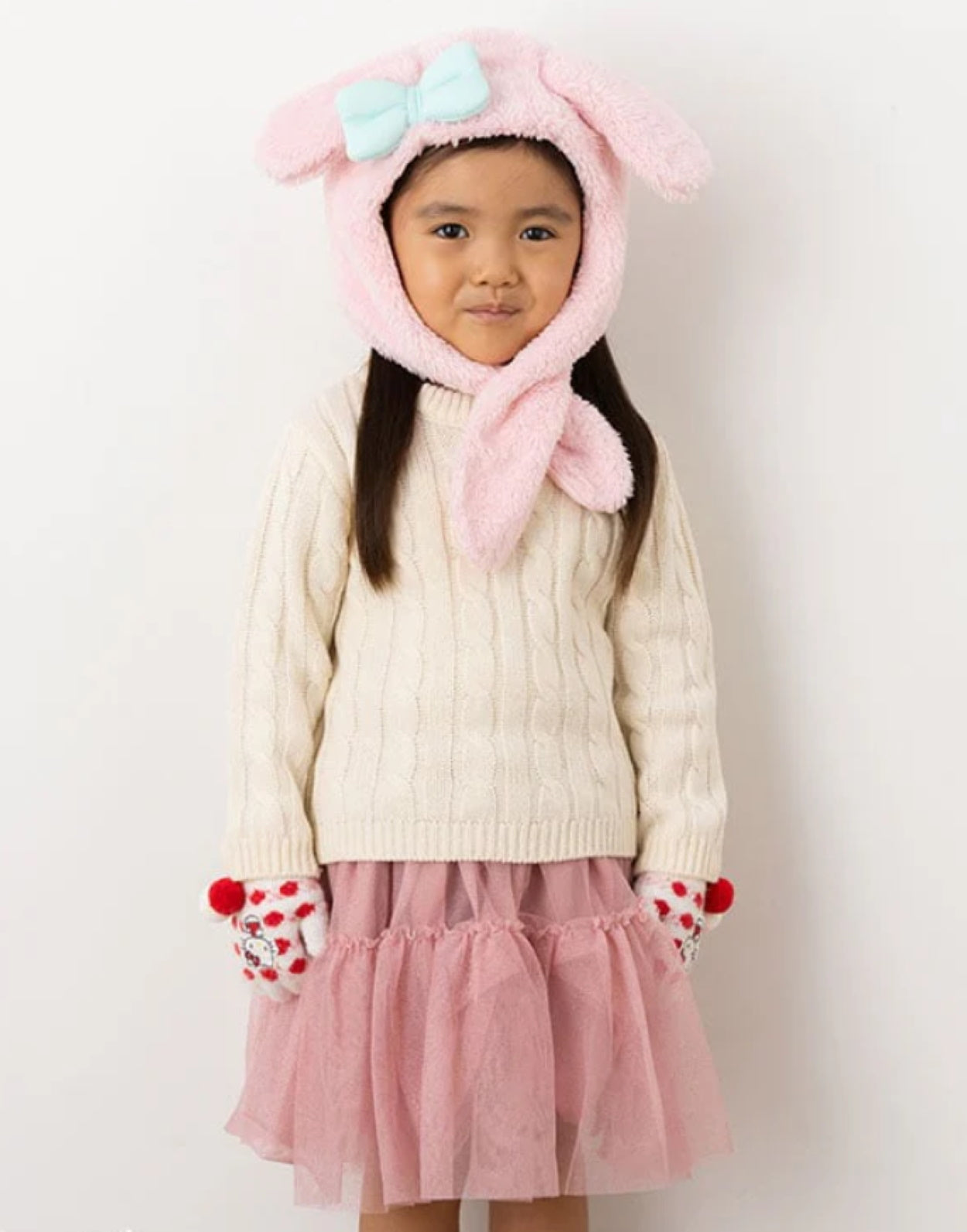My Melody Fluffy Hooded Scarf - Kids