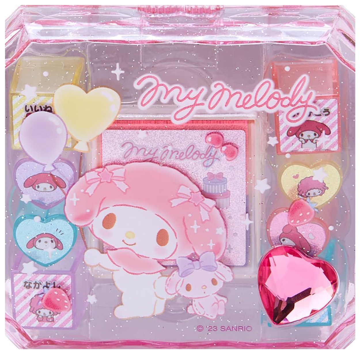 My Melody stamp set Sanrio carry case close up