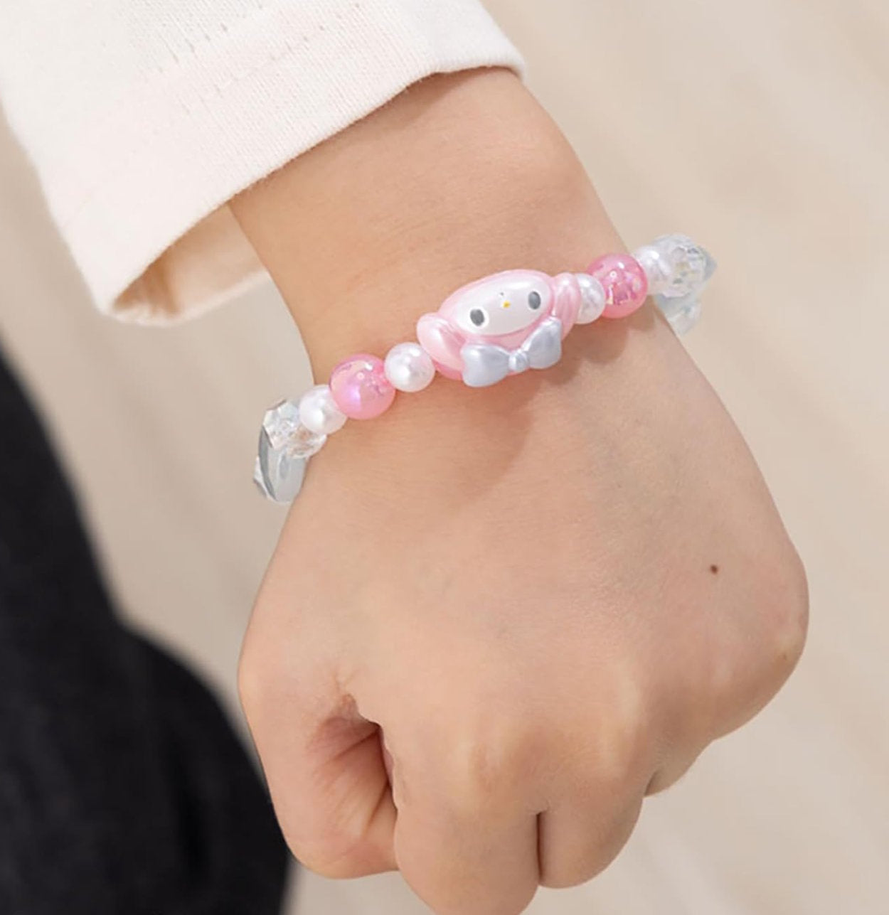 My Melody jewellery bracelet elastic fit shown on wrist