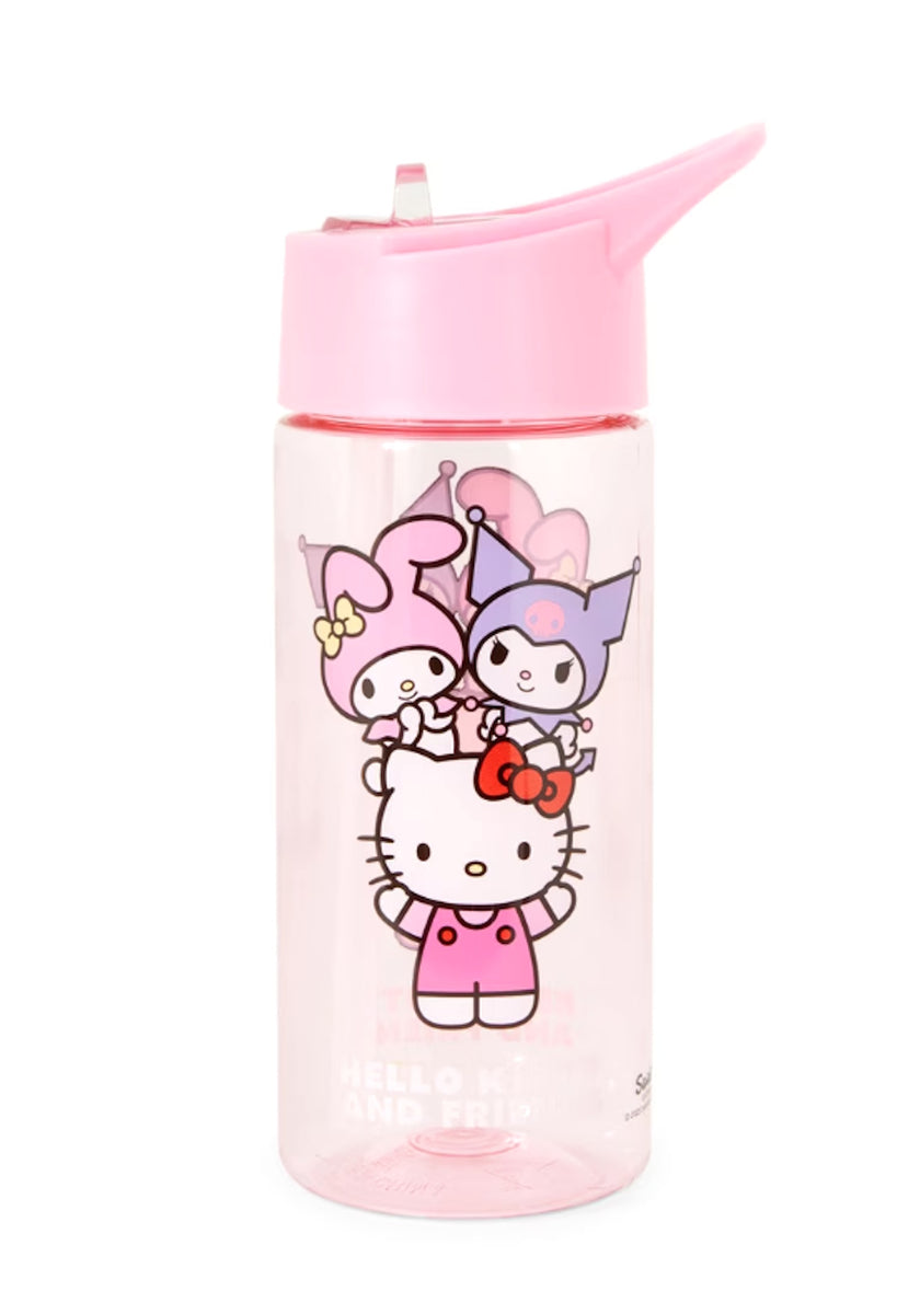 Hello Kitty & Friends Pink Water Bottle – Pop-Up Straw, Leak-Proof, Sanrio Licensed