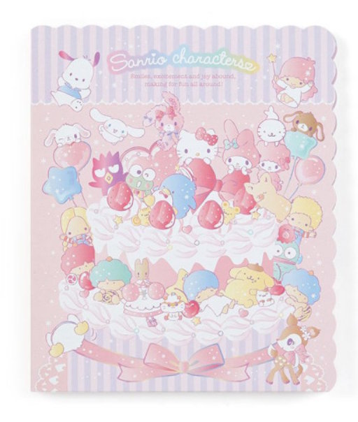 Sanrio Mixed Character pink letter set folder featuring Hello Kitty and friends