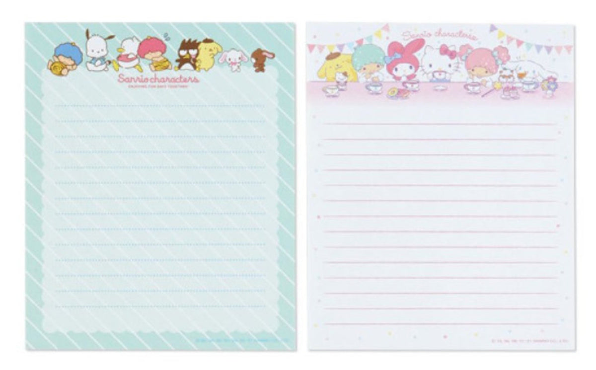 Sanrio Mixed Character letter paper with cute character illustrations and writing lines