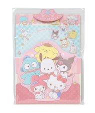 Sanrio Hello Kitty Mixed Characters Letter Set and Stickers Stationery Set