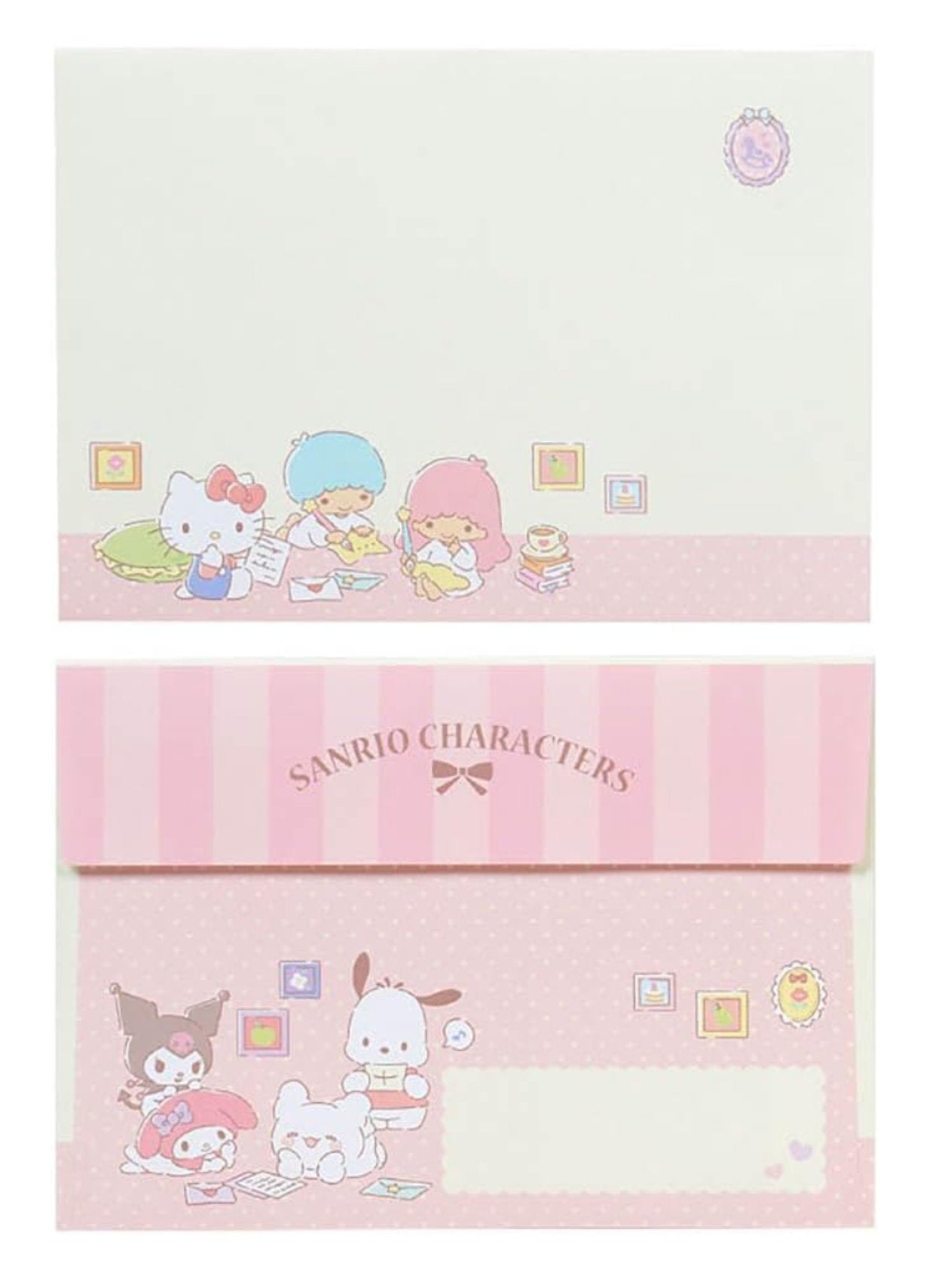 Sanrio Hello Kitty Mixed Characters Letter Set and Stickers Stationery Set