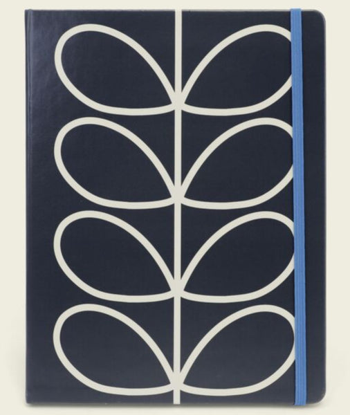 Orla Kiely Notebook A4 Grey/Black Stem (25 x 19 cm)