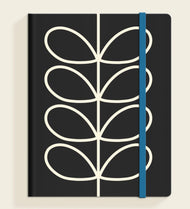 Orla Kiely A4 Notebook Linear Stem Lead Grey/Black
