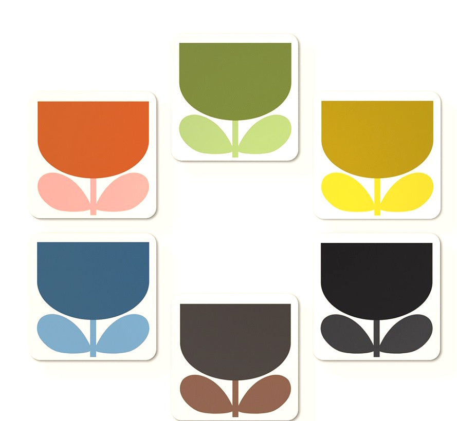 Orla Kiely Set of 6 Coasters – Block Flower Design