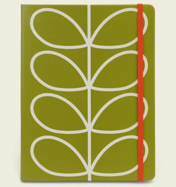 Orla Kiely Notebook A4 Olive Green Stem (25 x 19 cm)