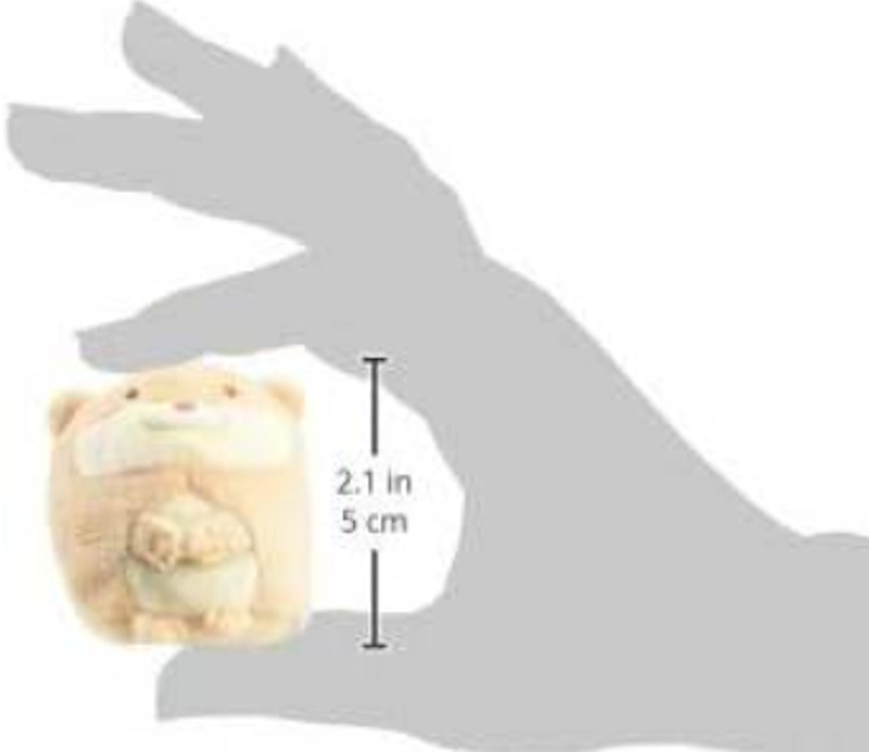 San-X Sumikko Gurashi Kawauso Otter Tenori mini plush shown in hand for size