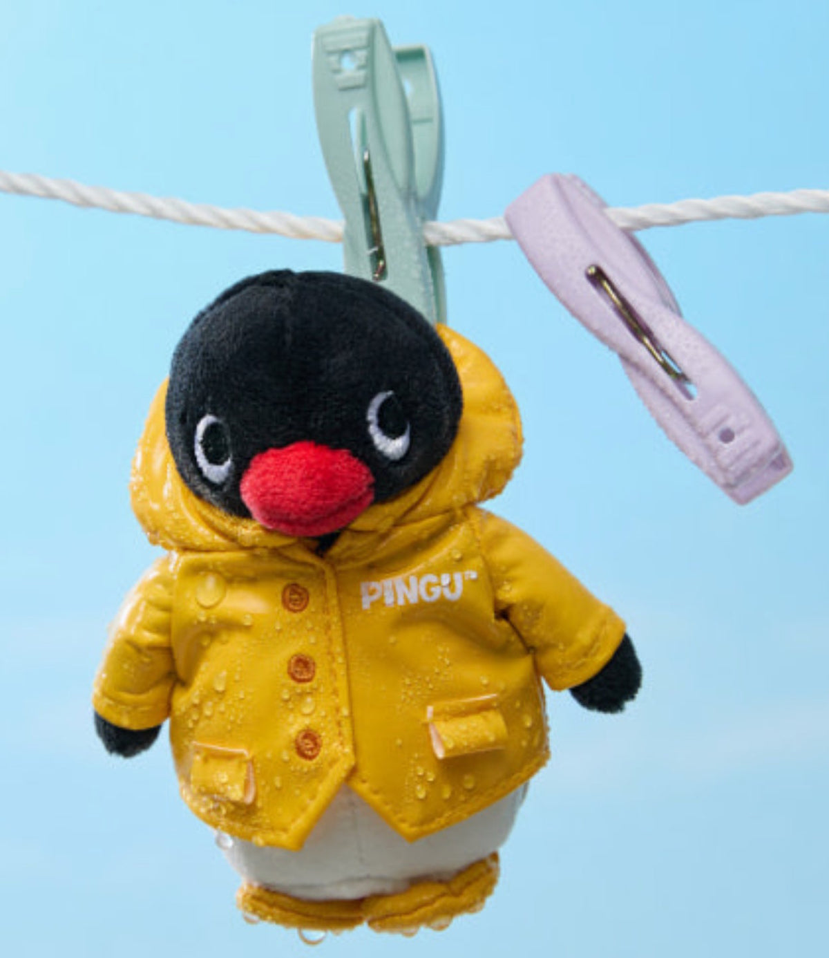 Pingu Yellow Raincoat Plush Keychain 10cm