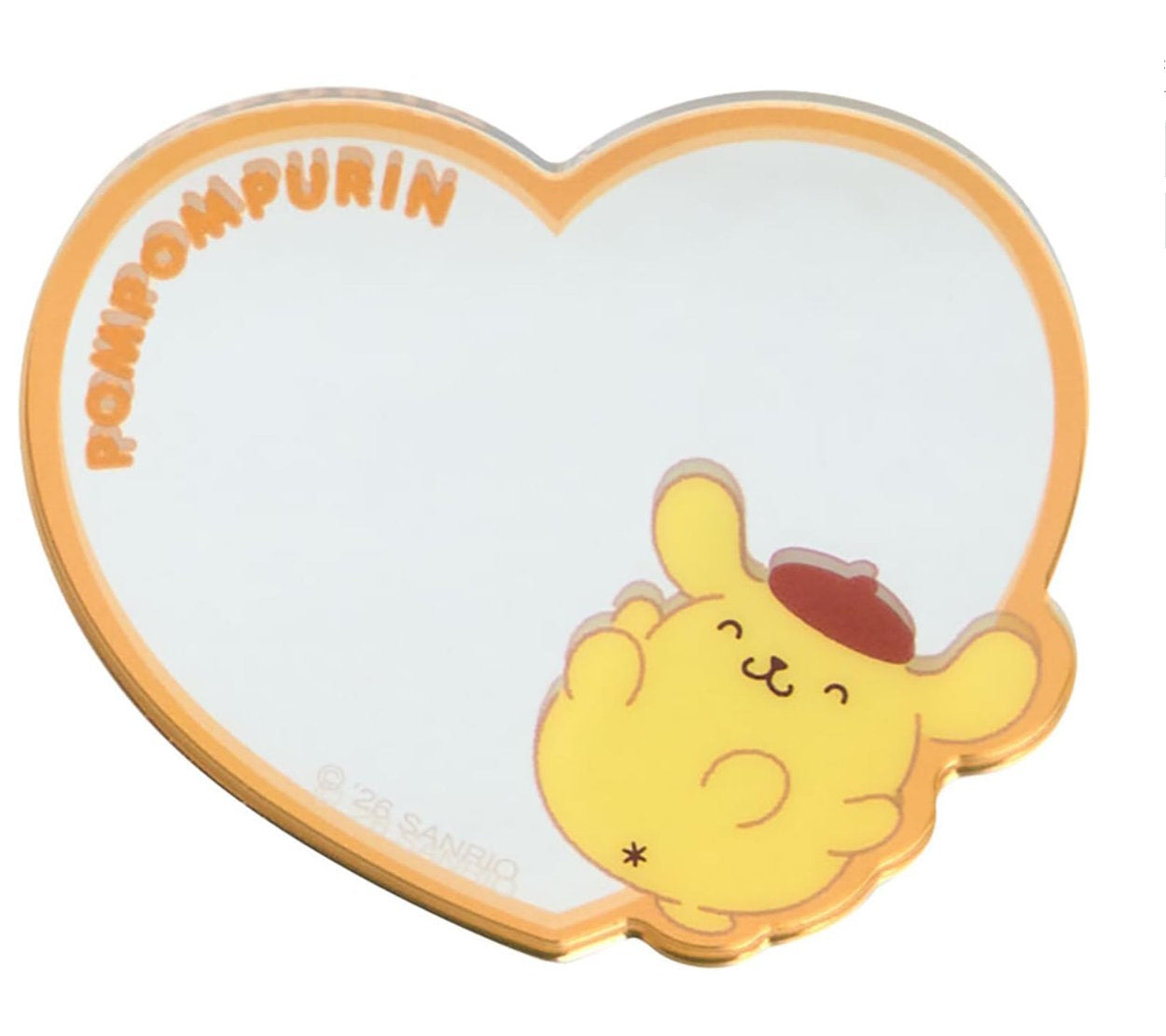 Sanrio Pompompurin Mobile Phone Stick-On Mirror and Acrylic Accessory