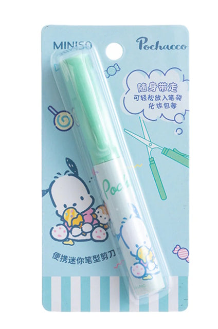 Pochacco Pen-Style Compact Scissors with Protective Cap