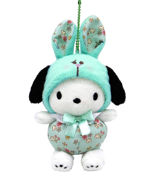 Pochacco Puppy Plush Mascot 'Flower Bunny' with Hanging Chain