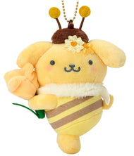 Pompompurin Bee Mascot Plush Keychain Sanrio Flower Loving Bee