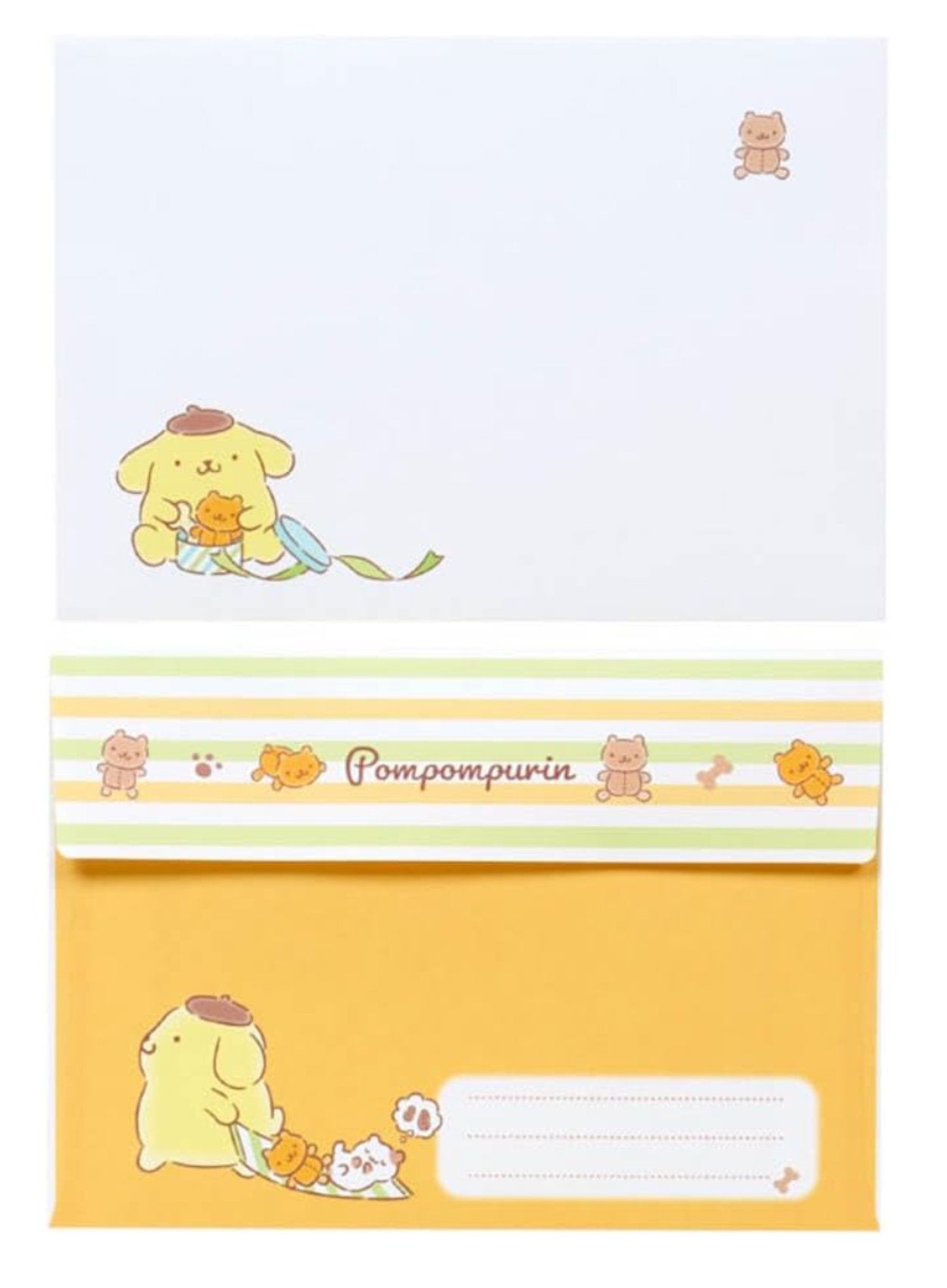 Pompompurin Letter Set with Stickers Sanrio Licensed Writing Set