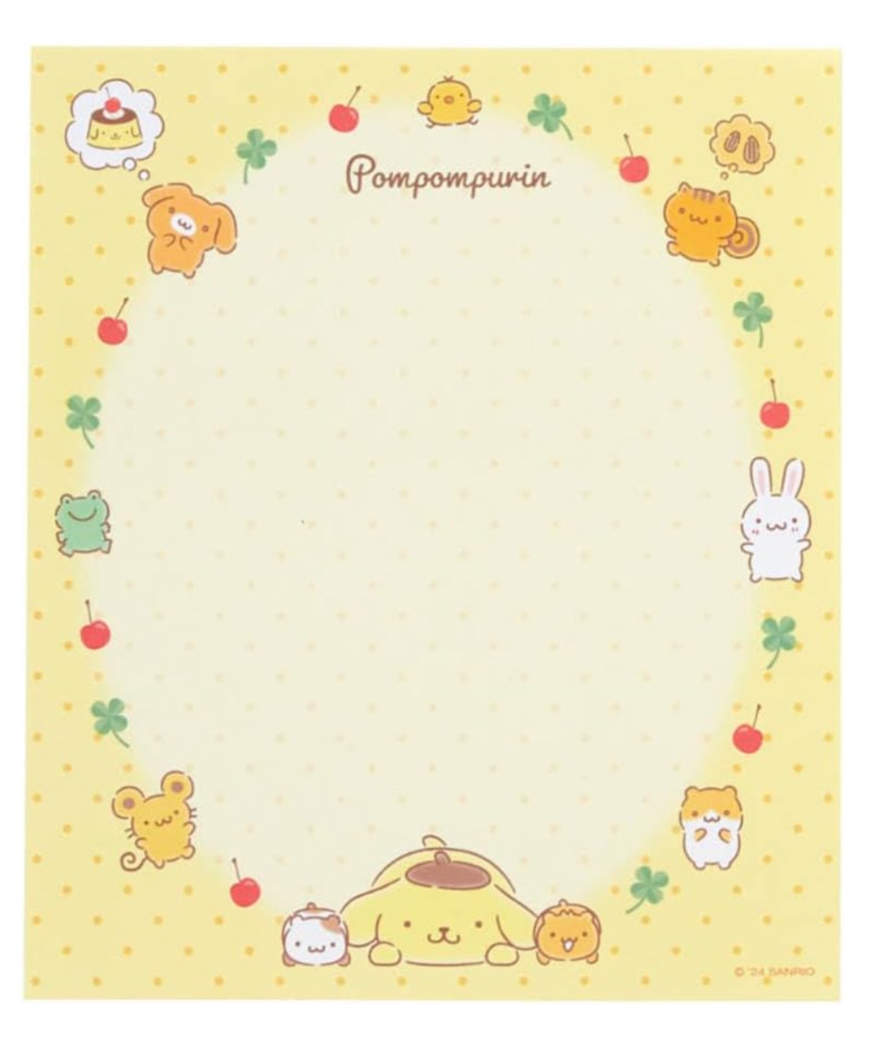 Pompompurin Letter Set with Stickers Sanrio Licensed Writing Set
