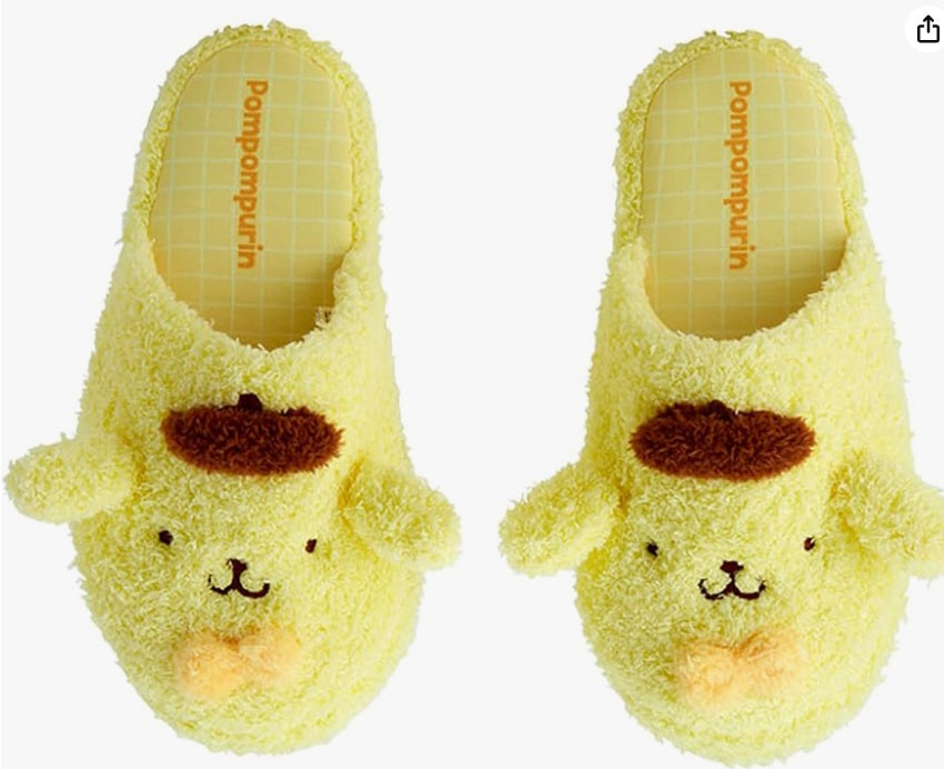 pompompurin slippers on white background