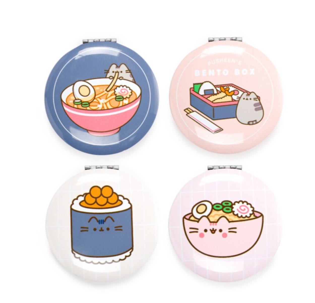 four pusheen foodie design mirrors