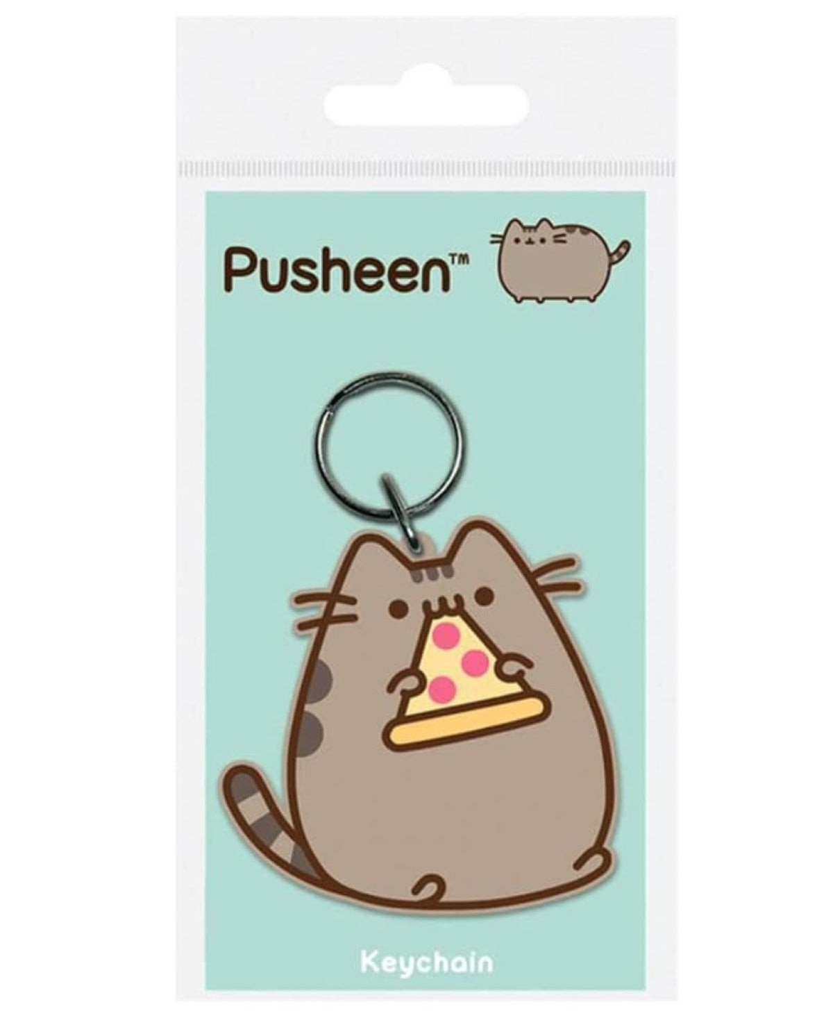 Pusheen Rubber Keyring - Pizza