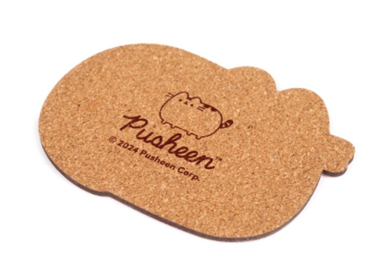 Pusheen Coasters Set of 4 Cute Kawaii Cork Drinks Mats Homeware