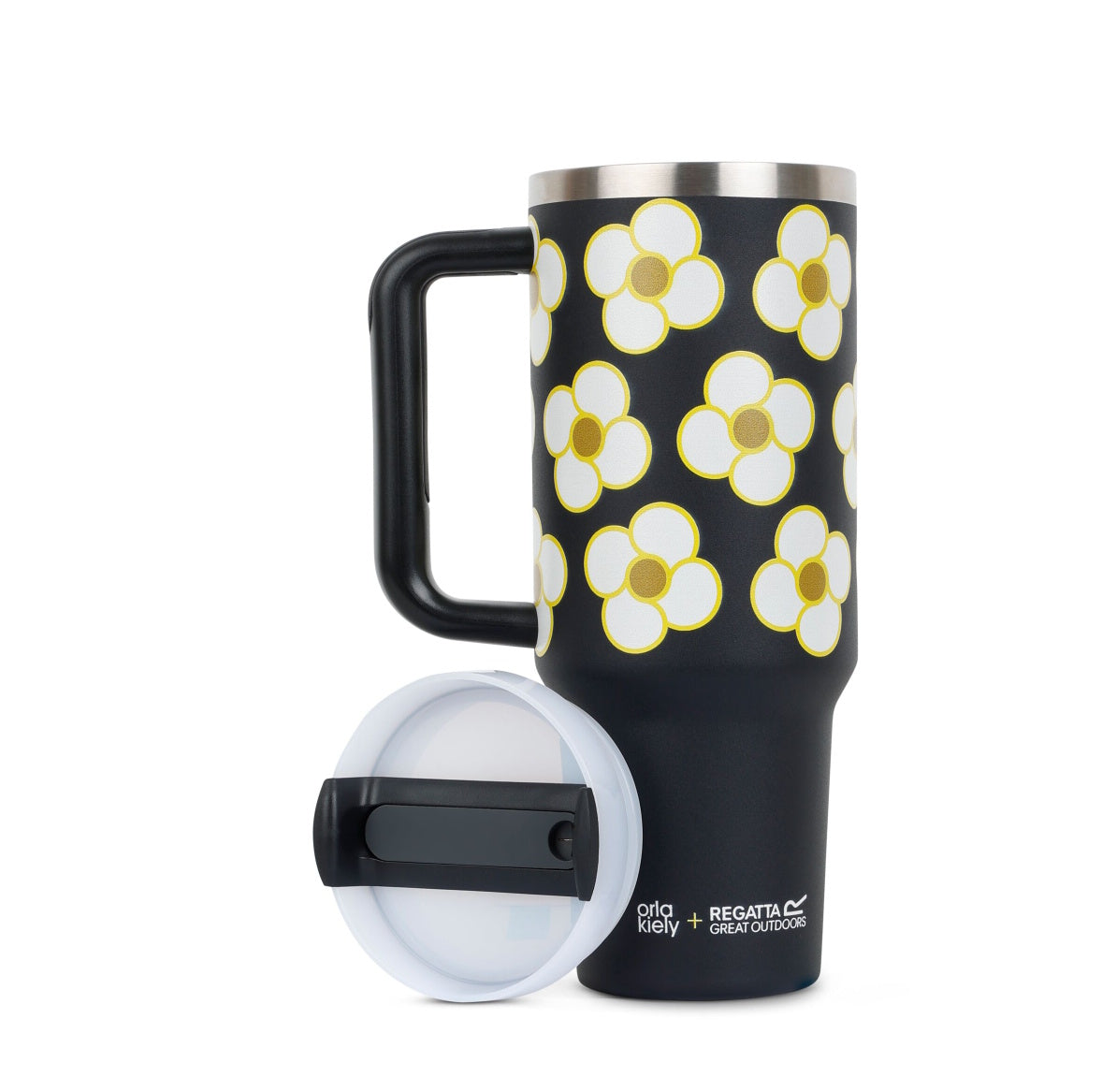 Orla Kiely Spinning Flowers  Large Travel Cup Bottle - 1.2 Litres Hot Or Cold Drinks