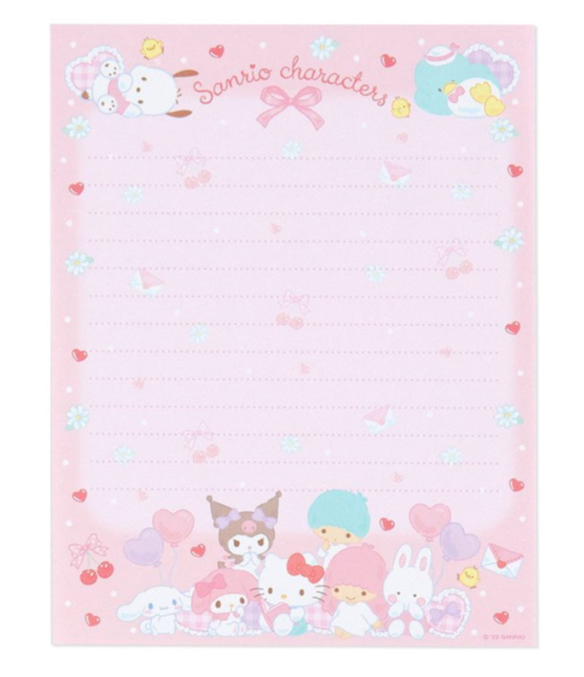Sanrio Mixed Character Letter Set with Gold Stickers