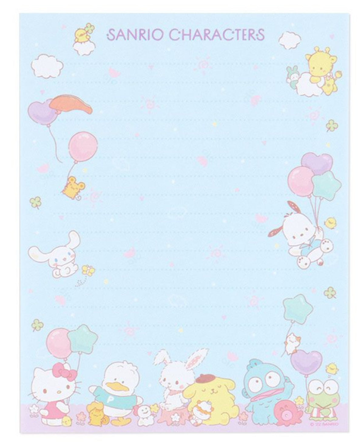 Sanrio Mixed Character Letter Set with Gold Stickers