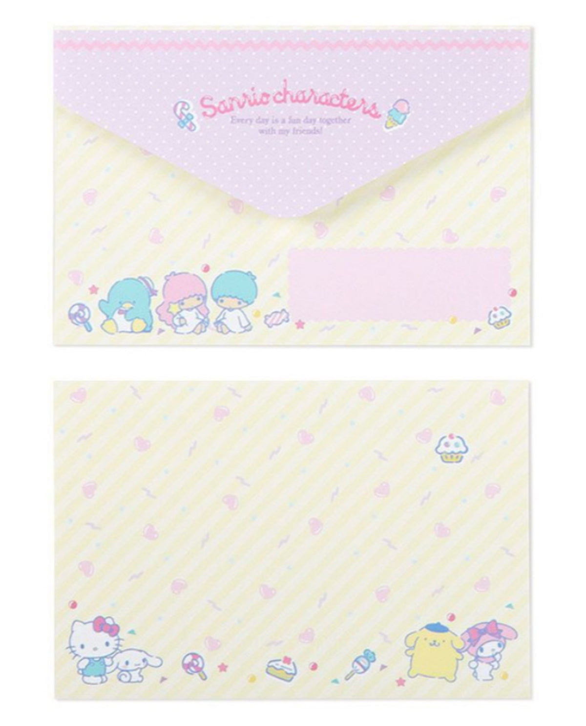 Sanrio Mixed Character Letter Set with Gold Stickers