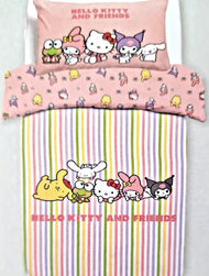 Hello Kitty & Mix Characters Reversible Pastel Single Duvet Set
